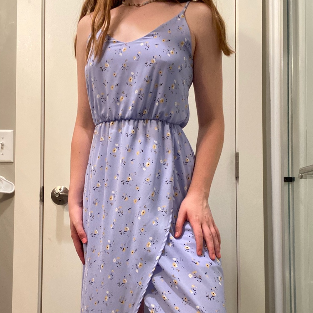 high low purple dress